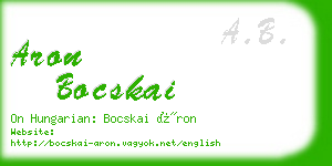 aron bocskai business card